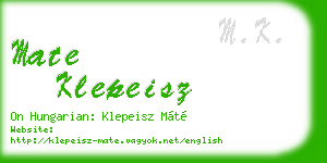 mate klepeisz business card